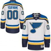 Reebok St. Louis Blues Youth Customized Authentic White Away Jersey