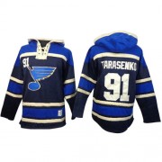 Men's Old Time Hockey St. Louis Blues 91 Vladimir Tarasenko Navy Blue Sawyer Hooded Sweatshirt Jersey - Authentic Men's Old Time Hockey St. Louis Blues 91 Vladimir Tarasenko Navy Blue Sawyer Hooded Sweatshirt Jersey - Authentic