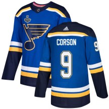 Youth Adidas St. Louis Blues Shayne Corson Blue Home 2019 Stanley Cup Final Bound Jersey - Authentic