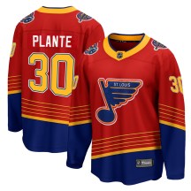 Men's Fanatics Branded St. Louis Blues Jacques Plante Red 2020/21 Special Edition Jersey - Breakaway
