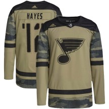 Men's Adidas St. Louis Blues Kevin Hayes Camo Military Appreciation Practice Jersey - Authentic
