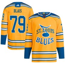 Men's Adidas St. Louis Blues Sammy Blais Yellow Reverse Retro 2.0 Jersey - Authentic