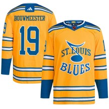Men's Adidas St. Louis Blues Jay Bouwmeester Yellow Reverse Retro 2.0 Jersey - Authentic
