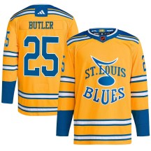 Men's Adidas St. Louis Blues Chris Butler Yellow Reverse Retro 2.0 Jersey - Authentic