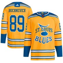 Youth Adidas St. Louis Blues Pavel Buchnevich Yellow Reverse Retro 2.0 Jersey - Authentic