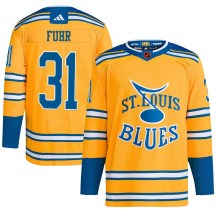 Youth Adidas St. Louis Blues Grant Fuhr Yellow Reverse Retro 2.0 Jersey - Authentic