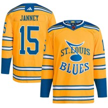 Youth Adidas St. Louis Blues Craig Janney Yellow Reverse Retro 2.0 Jersey - Authentic