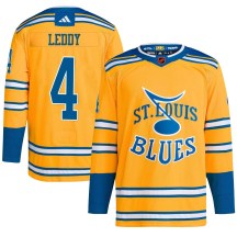 Youth Adidas St. Louis Blues Nick Leddy Yellow Reverse Retro 2.0 Jersey - Authentic