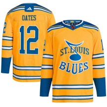 Youth Adidas St. Louis Blues Adam Oates Yellow Reverse Retro 2.0 Jersey - Authentic