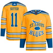 Youth Adidas St. Louis Blues Brian Sutter Yellow Reverse Retro 2.0 Jersey - Authentic