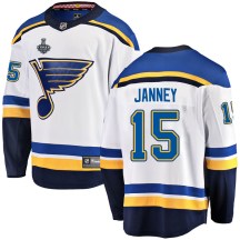 Men's Fanatics Branded St. Louis Blues Craig Janney White Away 2019 Stanley Cup Final Bound Jersey - Breakaway