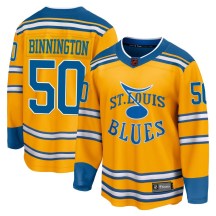 Men's Fanatics Branded St. Louis Blues Jordan Binnington Yellow Special Edition 2.0 Jersey - Breakaway
