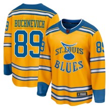 Men's Fanatics Branded St. Louis Blues Pavel Buchnevich Yellow Special Edition 2.0 Jersey - Breakaway