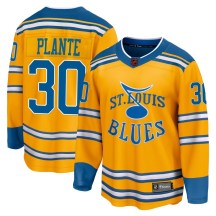Men's Fanatics Branded St. Louis Blues Jacques Plante Yellow Special Edition 2.0 Jersey - Breakaway