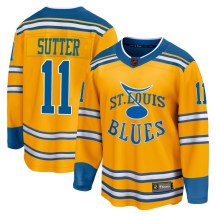 Men's Fanatics Branded St. Louis Blues Brian Sutter Yellow Special Edition 2.0 Jersey - Breakaway
