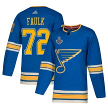 Men's Adidas St. Louis Blues Justin Faulk Blue Alternate 2019 Stanley Cup Final Bound Jersey - Authentic