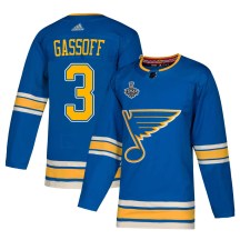 Men's Adidas St. Louis Blues Bob Gassoff Blue Alternate 2019 Stanley Cup Final Bound Jersey - Authentic