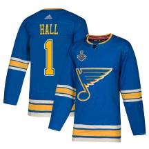 Men's Adidas St. Louis Blues Glenn Hall Blue Alternate 2019 Stanley Cup Final Bound Jersey - Authentic