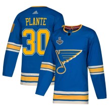 Men's Adidas St. Louis Blues Jacques Plante Blue Alternate 2019 Stanley Cup Final Bound Jersey - Authentic