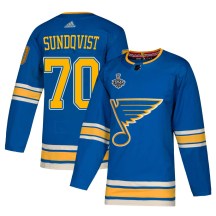 Men's Adidas St. Louis Blues Oskar Sundqvist Blue Alternate 2019 Stanley Cup Final Bound Jersey - Authentic