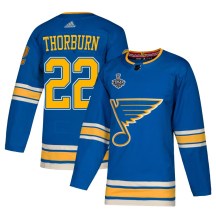 Men's Adidas St. Louis Blues Chris Thorburn Blue Alternate 2019 Stanley Cup Final Bound Jersey - Authentic