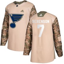 Men's Adidas St. Louis Blues Red Berenson Red Camo Veterans Day Practice Jersey - Authentic