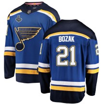 Men's Fanatics Branded St. Louis Blues Tyler Bozak Blue Home 2019 Stanley Cup Final Bound Jersey - Breakaway