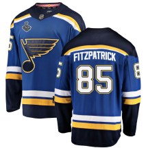 Men's Fanatics Branded St. Louis Blues Evan Fitzpatrick Blue Home 2019 Stanley Cup Final Bound Jersey - Breakaway