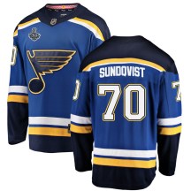 Men's Fanatics Branded St. Louis Blues Oskar Sundqvist Blue Home 2019 Stanley Cup Final Bound Jersey - Breakaway