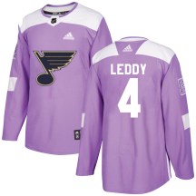 Youth Adidas St. Louis Blues Nick Leddy Purple Hockey Fights Cancer Jersey - Authentic
