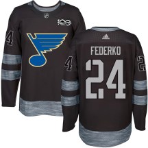 Youth St. Louis Blues Bernie Federko Black 1917-2017 100th Anniversary Jersey - Authentic
