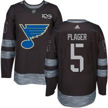 Youth St. Louis Blues Bob Plager Black 1917-2017 100th Anniversary Jersey - Authentic