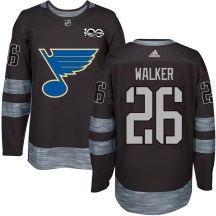 Youth St. Louis Blues Nathan Walker Black 1917-2017 100th Anniversary Jersey - Authentic
