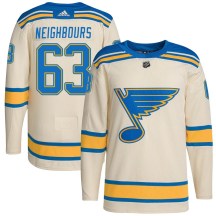 Men's Adidas St. Louis Blues Jake Neighbours Cream 2022 Winter Classic Player Jersey - Authentic