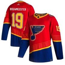 Men's Adidas St. Louis Blues Jay Bouwmeester Red 2020/21 Reverse Retro Jersey - Authentic