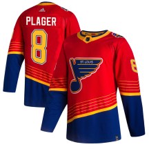 Men's Adidas St. Louis Blues Barclay Plager Red 2020/21 Reverse Retro Jersey - Authentic