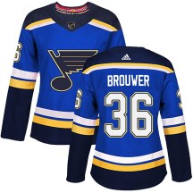 Women's Adidas St. Louis Blues Troy Brouwer Blue Home Jersey - Authentic