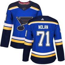 Women's Adidas St. Louis Blues Jordan Nolan Blue Home Jersey - Authentic