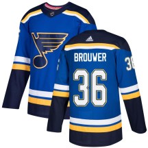 Men's Adidas St. Louis Blues Troy Brouwer Blue Home Jersey - Authentic