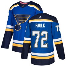 Men's Adidas St. Louis Blues Justin Faulk Blue Home Jersey - Authentic