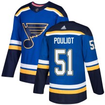 Men's Adidas St. Louis Blues Derrick Pouliot Blue ized Home Jersey - Authentic