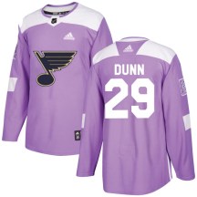 Men's Adidas St. Louis Blues Vince Dunn Purple Hockey Fights Cancer Jersey - Authentic