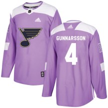 Men's Adidas St. Louis Blues Carl Gunnarsson Purple Hockey Fights Cancer Jersey - Authentic