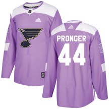 Men's Adidas St. Louis Blues Chris Pronger Purple Hockey Fights Cancer Jersey - Authentic