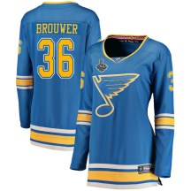 Women's Fanatics Branded St. Louis Blues Troy Brouwer Blue Alternate 2019 Stanley Cup Final Bound Jersey - Breakaway