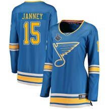 Women's Fanatics Branded St. Louis Blues Craig Janney Blue Alternate 2019 Stanley Cup Final Bound Jersey - Breakaway