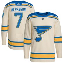 Youth Adidas St. Louis Blues Red Berenson Red Cream 2022 Winter Classic Player Jersey - Authentic