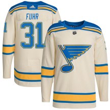 Youth Adidas St. Louis Blues Grant Fuhr Cream 2022 Winter Classic Player Jersey - Authentic