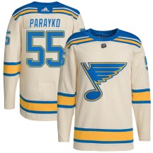 Youth Adidas St. Louis Blues Colton Parayko Cream 2022 Winter Classic Player Jersey - Authentic