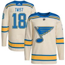 Youth Adidas St. Louis Blues Tony Twist Cream 2022 Winter Classic Player Jersey - Authentic
